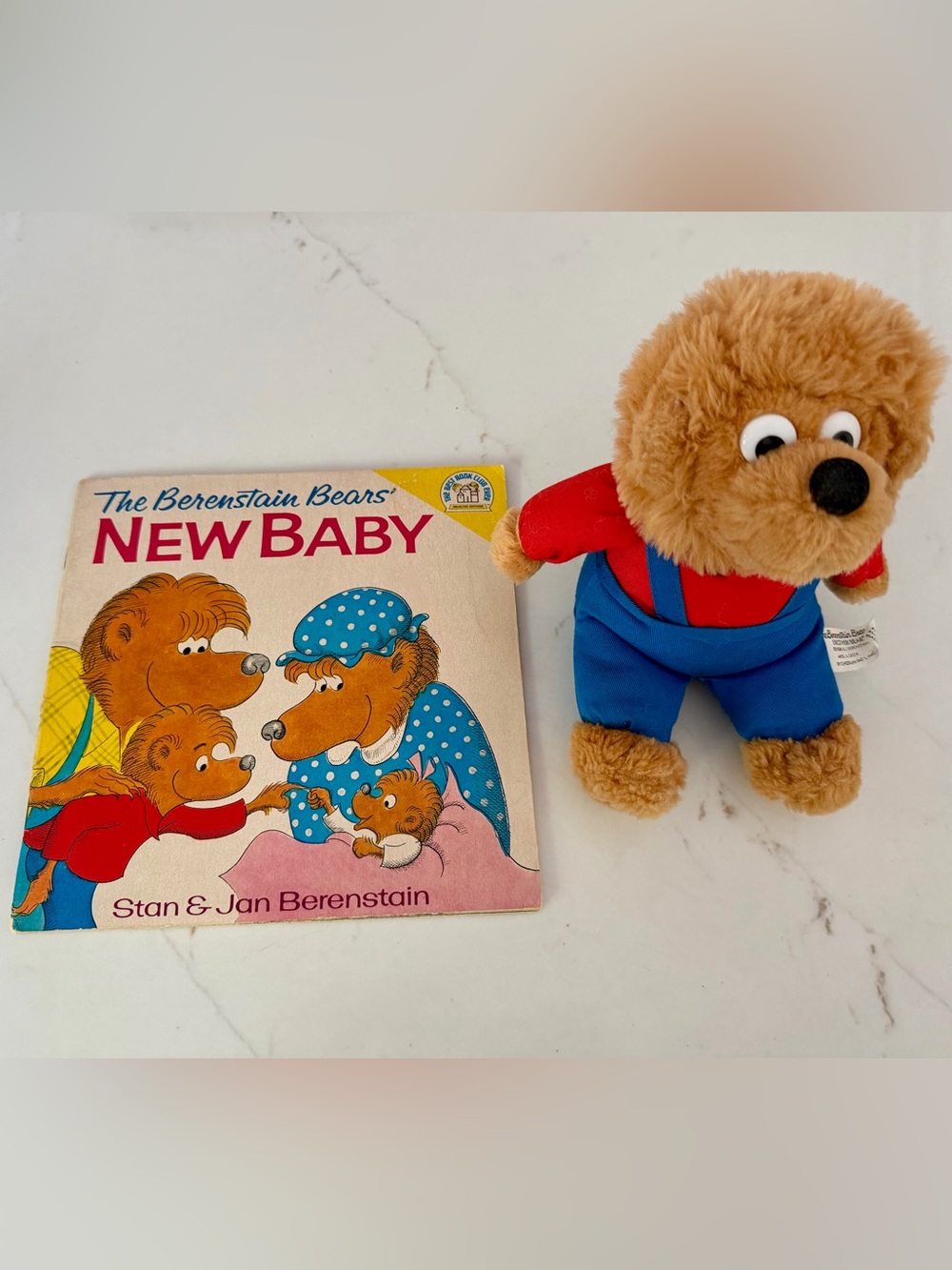 Vintage The Berenstain Bears Brother Bear Plush and New Baby Book